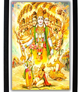 God Krishna and Arjun HD Photo Frame / Mahabharata / Krishna and Arjuna /  Rath / Chariot / Krishna Reveals His Universal Form To Arjuna / Visvarupa /  Vishvarupa / Vishvarupa Darshan /