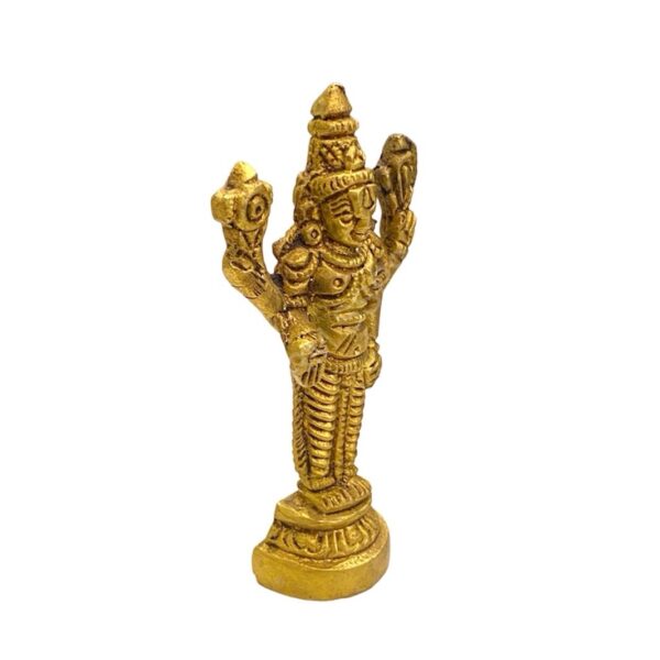 3-inch antique brass Balaji idol facing forward